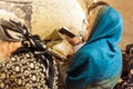 Orthodox Jewish woman praying at Western Wall