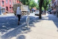 Orthodox Jewish woman Wearing Special Clothes on Shabbat, in Williamsburg, Brooklyn, New York