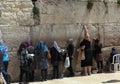 Orthodox Jewish women pray at the western wall