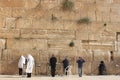 Orthodox Jews praying at the west wall Royalty Free Stock Photo