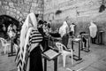 Orthodox jews praying at Western Wall in Jerusalem, Israel. Royalty Free Stock Photo