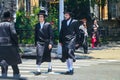 New York City, USA - June 10, 2017: Orthodox Jews Wearing Special Clothes on Shabbat, in Williamsburg, Brooklyn, New York