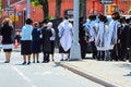 Orthodox Jews Wearing Special Clothes on Shabbat, in Williamsburg, Brooklyn, New York