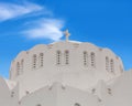 Metropolitan Cathedral Church of Candlemas of The Lord in Fira, Santorini island, Cyclades, Greece Royalty Free Stock Photo