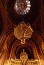 Orthodox Metropolitan Cathedral owes its monumentality to height of middle Dome of Pantocrator. Timisoara, Romania Royalty Free Stock Photo