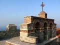 Orthodox monastery bell - tower. Lesvos. Greece Royalty Free Stock Photo