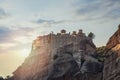 Orthodox monastery on cliff in Meteora Greece Kalambaka