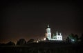 Orthodox monastery at night