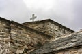 View of Orthodox monastery Saints Asomatos in Penteli, a mountain to the north of Athens at Greece