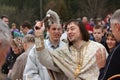 Orthodox priest during Easter ceremony