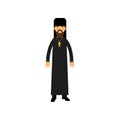 Orthodox priest character, religion representative vector Illustration