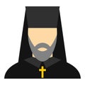 Orthodox priest icon, flat style