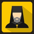 Orthodox priest icon, flat style