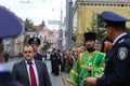 Orthodox Priest and Police Royalty Free Stock Photo