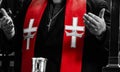 Orthodox Priest and Red Stole details