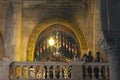 Orthodox priests and pilgrims in The Church of the Holy Sepulchre Royalty Free Stock Photo