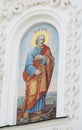 Orthodox religious christian painting on church wall Royalty Free Stock Photo