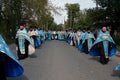 Orthodox religious procession in Tomsk Royalty Free Stock Photo