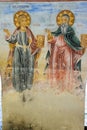 Orthodox saints in the mural painting