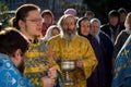 Orthodox vigil at the Church of the Mother of God Joy of All who sorrow in Iznoskovsky district of Kaluga region (Russia) Novemb