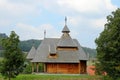 Orthodox wooden church on hill Royalty Free Stock Photo