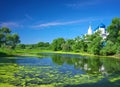 Orthodoxy monastery at Bogolyubovo in summer day. Russia