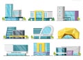 Orthogonal Shopping Mall Buildings Set