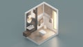 Orthographic animation of bathroom