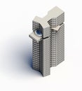 Orthographic top view of a modern building Royalty Free Stock Photo