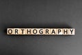 orthography - word from wooden blocks with letters Royalty Free Stock Photo