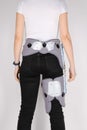 Orthopedic adjustable support brace for knee and hip fixation. Hip abduction orthosis. Knee brace or leg brace after hip