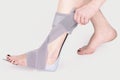 Orthopedic Ankle Brace. Medical Ankle Bandage.