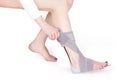 Orthopedic Ankle Brace. Medical Ankle Bandage.