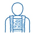 Orthopedic Belt For Spine Back Support doodle icon hand drawn illustration