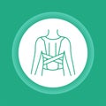 Orthopedic corset color button icon. Posture corrector.