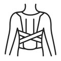 Orthopedic corset line black icon. Posture corrector. Isolated vector element