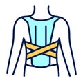 Orthopedic corset line color icon. Posture corrector. Isolated vector element.