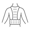 Orthopedic corset thin line icon, orthopedic and medical, posture correction brace sign, vector graphics, a linear Royalty Free Stock Photo