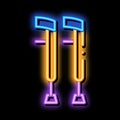 Orthopedic Crutch Medical Equipment neon glow icon illustration