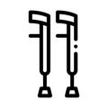 Orthopedic Crutch Medical Equipment Vector Icon