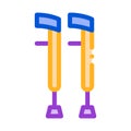 Orthopedic Crutch Medical Equipment Vector Icon