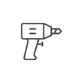 Orthopedic drill line outline icon