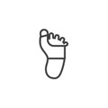 Orthopedic foot brace line icon