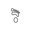 Orthopedic foot print line icon