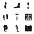 Orthopedic icon set, simple style