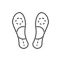 Orthopedic insoles, flat foot line icon. Royalty Free Stock Photo