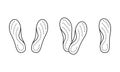 Orthopedic insoles, linear icons set