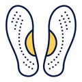 Orthopedic insoles. Orthotic arch support. Isolated vector element. Outline pictogram for web page, mobile app, promo.