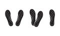 Orthopedic insoles, silhouette icons set