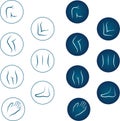 Anatomical joints and medical orthopedic healthcare icon set